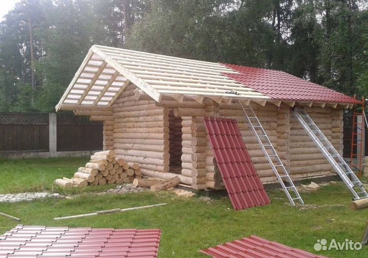 Бригада строителей, дома, кровля, фасад, фундамент