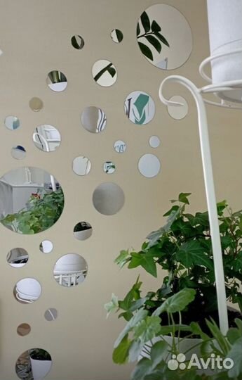 Интерьерные наклейки зеркальные 32 шт