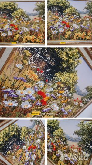 Картина вышитая ленточками