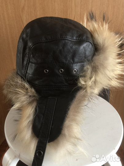 Шапка ушанка натуральная кожа