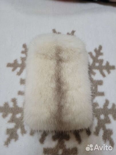 Чехол мех д/телефона норка новогодний д/часов