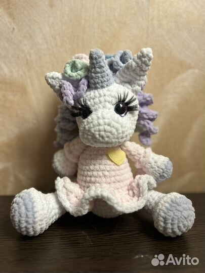 Единорог вязаный на заказ, ручная работа