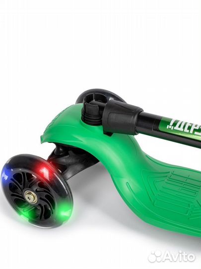 Самокат детский baby (светящиеся колеса) зеленый
