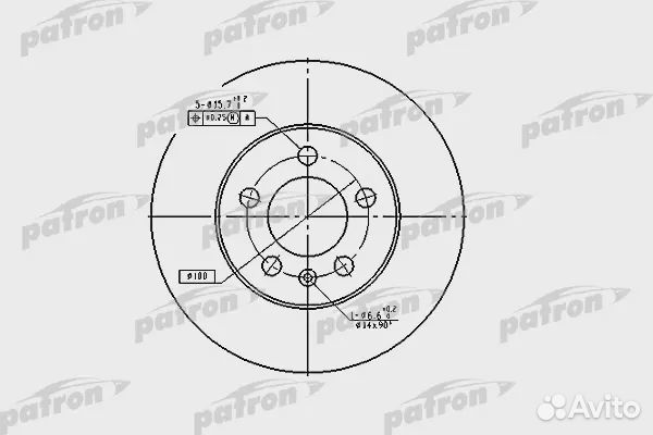 Patron PBD2803 Диск тормозной VW bora/golf/polo 97