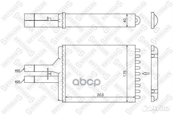 10-35076-SX радиатор печки без AC Opel Vectra