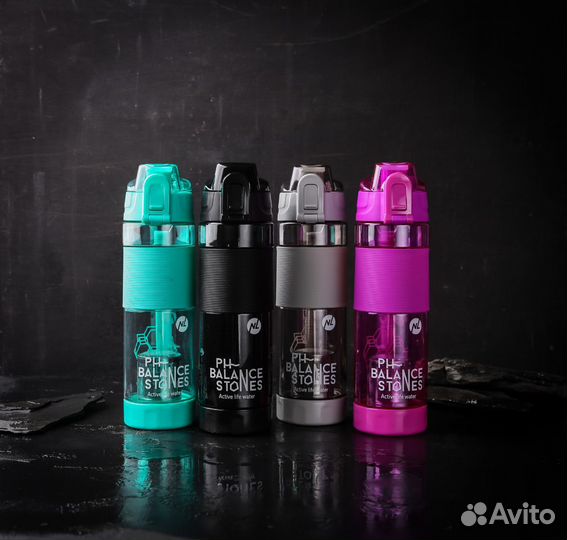 Бутылочка для воды,с комплектом PH Balance Stones