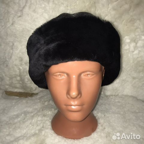 Черная ушанка из мех