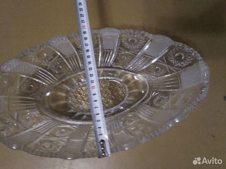 Крупная хрустальная ваза Богемия, Ладья