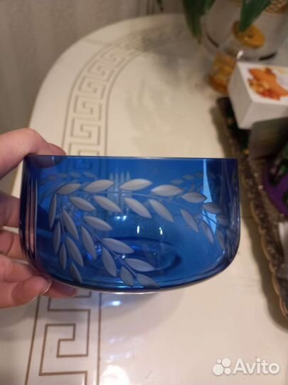Конфетница цветное стекло СССР