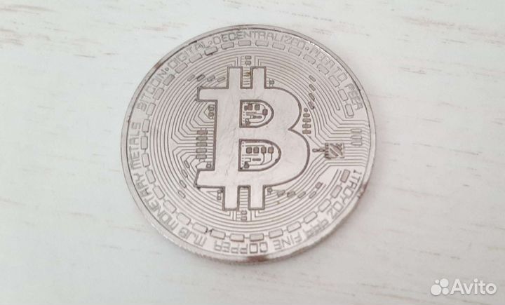 Монета сувенирная Bitcoin BTC Биткоин