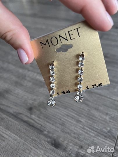 Monet, винтаж, серьги капельки