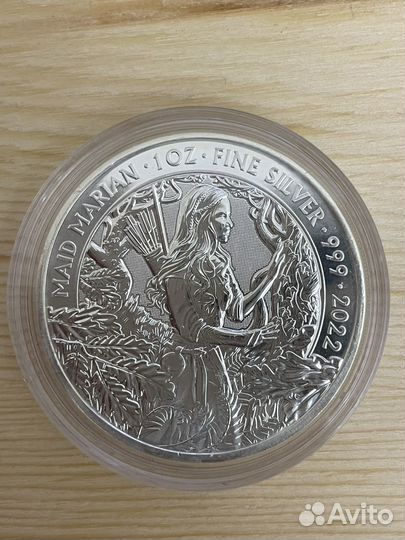 Серебряная Монета Британии Maid Marian 2022