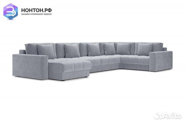 Диван п-образный тик-так Монарх серый
