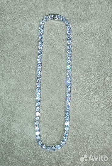 Ожерелье серебро 925 пробы с цирконами 6.5 мм