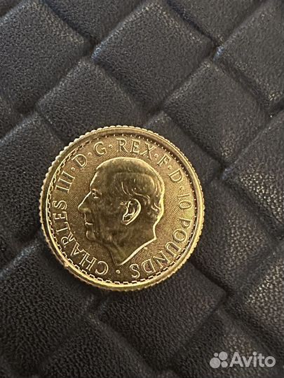 Золотая монета 10 фунтов чарльз 3