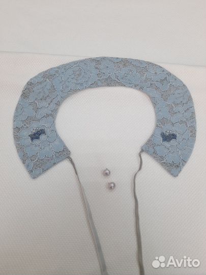 Воротник съёмный кружевной с вышивкой