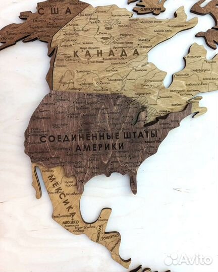 Карта мира на стену, панно