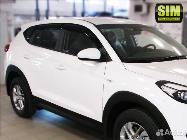 Дефлекторы боковых окон Hyundai Tucson, 2015-2020, 4ч., темный / Хендай Туксон