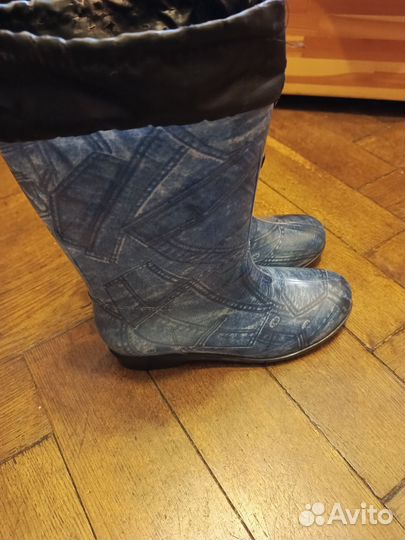 Сапоги резиновые джинс 39 размера
