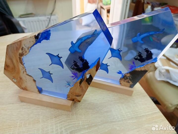 Светильник ночник из эпоксидной смолы