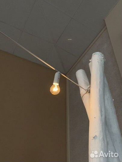 Гирлянда ретро белая 15м. Аренда