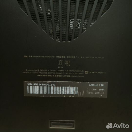 Игровой ноутбук gigabyte aurus i7-11/RTX3070-8gb