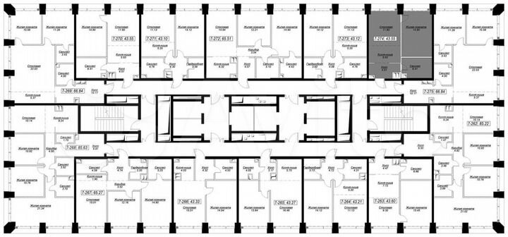 1-к. квартира, 43,5 м², 20/55 эт.
