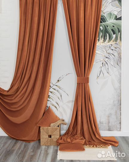 Шторы бархат богема терракот новые пошив