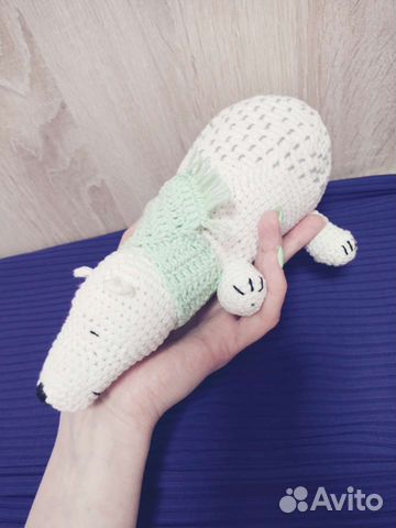 Белый мишка ручной работы