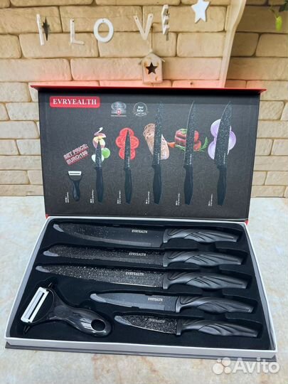 Набор ножей с антибактериальнымпокрытием