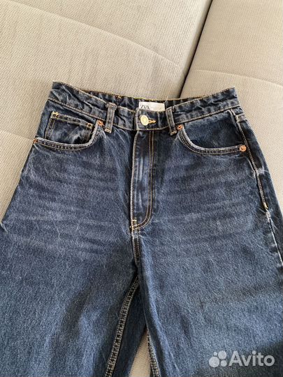 Джинсы женские широкие zara 42 44 46 синие