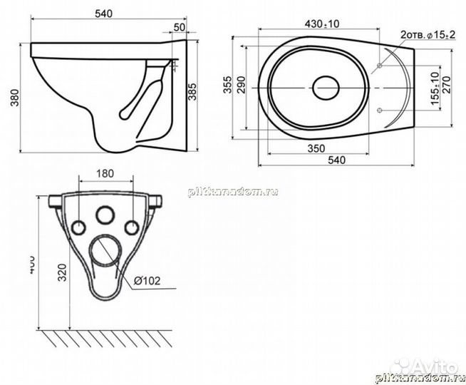 Santeri Альфа 132559S0000B0 Унитаз подвесной