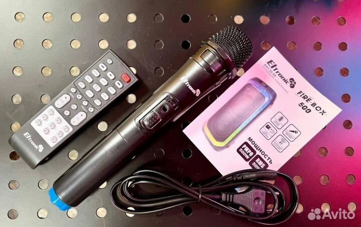 Колонка мощная блютуз караоке eltronic 30-08 fire