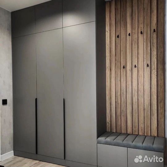 Прихожая со шкафом Д403 Egger Оникс серый