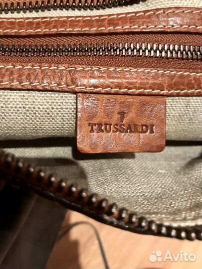 Мужская кожаная сумка планшет Trussardi оригинал