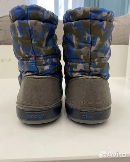 Сапоги утепленные резиновые crocs C8 р.24-25