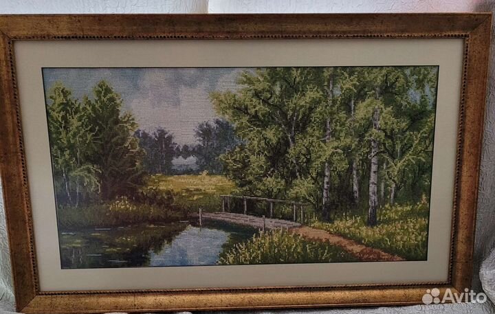 Картина вышитая крестом ручная работа