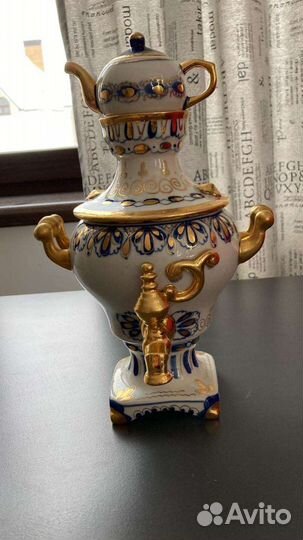 Самовар + чайник Гжель экспортный