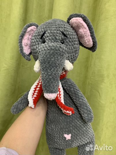 Вязаные игрушки. Слон. Игрушка ручной работы