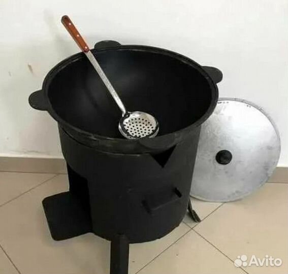Казан 10л + Печь + Шумовка Наманган Казан Чугунный