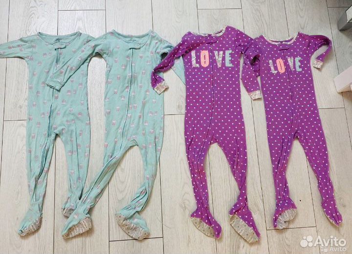Пижама carters 24 месяца, 2 T и 3 Т - 4 штуки