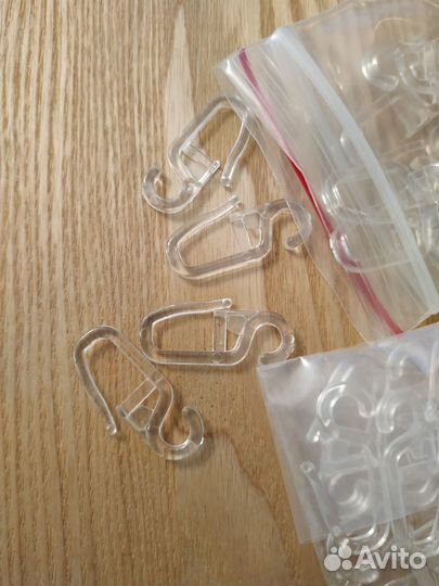 Крючки прозрачные для штор, комплект 100 шт