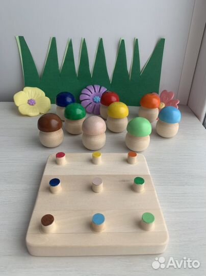 Сортер грибочки Развивающие деревянные игрушки