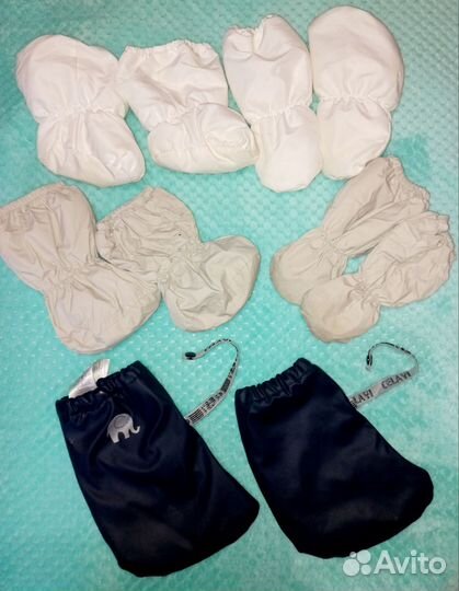 Зимние мягкие пинетки-сапожки и рукавички