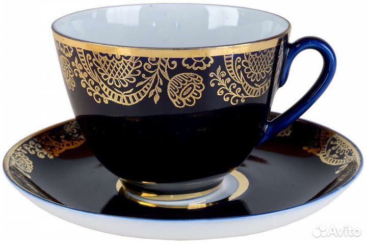 Чайная пара. Кобальт. Золото