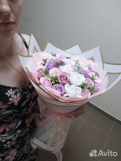 Букет из мыльных роз