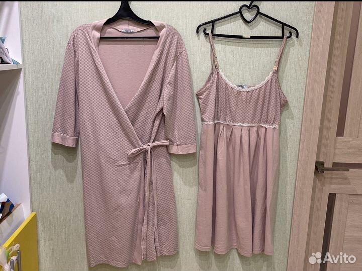 Комплект в роддом сорочка халат трусы в подарок