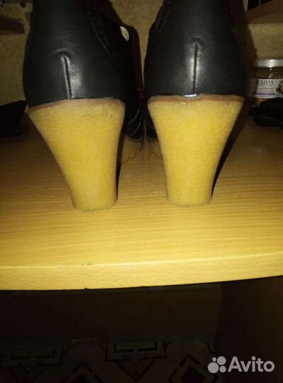 Туфли ботильоны женские на платформе, натуральная