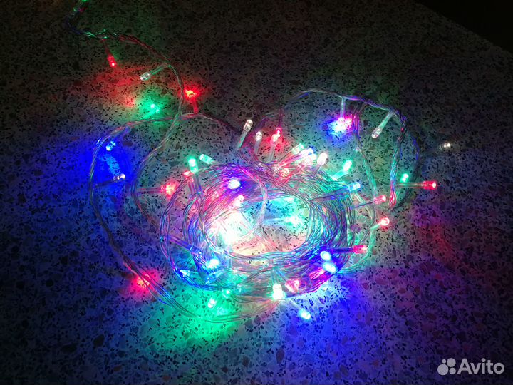 Елочная гирлянда на светодиодах цветная