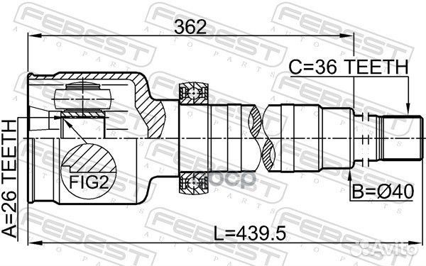 ШРУС внутренний правый 26X40X36 ford transit FY